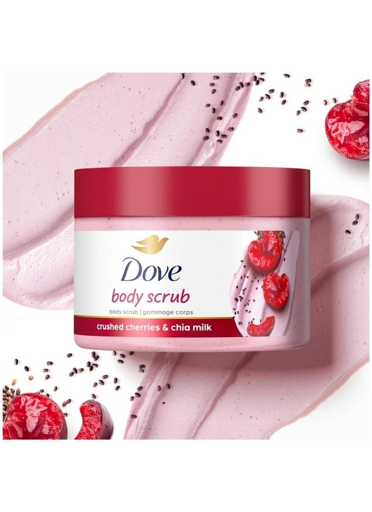 دوف مقشر الجسم دوف بالكرز المهروس وحليب الشيا مقشر لطيف للجسم لبشرة ناعمة ومغذية ومتألقة - Image 2